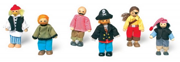 Muñecas infantiles flexibles piratas-0
