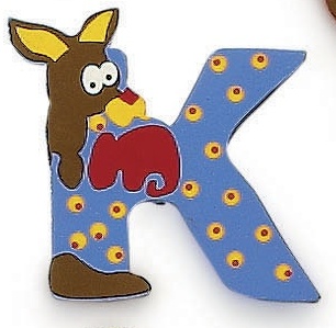 Letra de madera decorativa infantil K-0