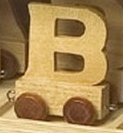 Letra de madera decorativa infantil tren B-0