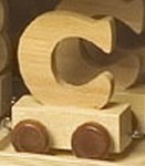 Letra de madera decorativa infantil tren C-0