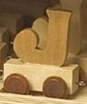 Letra de madera decorativa infantil tren J-0