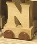 Letra de madera decorativa infantil tren N-0