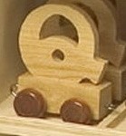 Letra de madera decorativa infantil tren Q-0