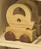 Letra de madera decorativa infantil tren Q-0