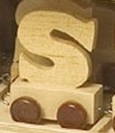 Letra de madera decorativa infantil tren S-0
