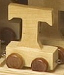Letra de madera decorativa infantil tren T-0
