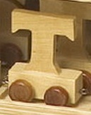 Letra de madera decorativa infantil tren T-0