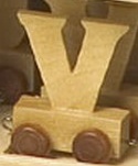 Letra de madera decorativa infantil tren V-0
