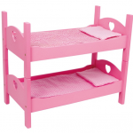 Cama de madera litera de color rosa-0