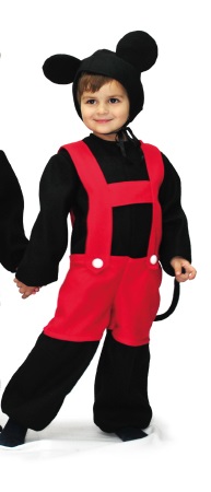 Disfraz de Ratón Micky para Niños de 2-3 años de ropa de felpa negra