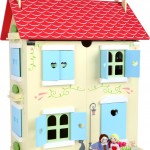 Casa de muñecas con techo desmontable